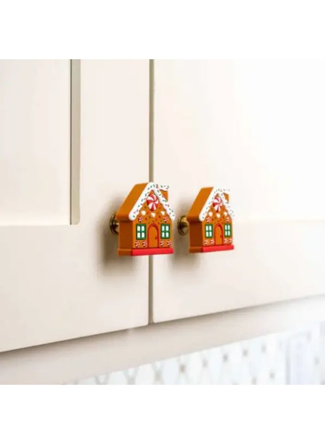 2 Pack Gingerbread Cabinet Handles Sturdy Christmas Pulls Festive Home Decor for Kitchen - Image 2