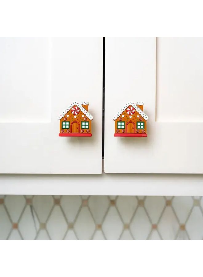2 Pack Gingerbread Cabinet Handles Sturdy Christmas Pulls Festive Home Decor for Kitchen - Image 4