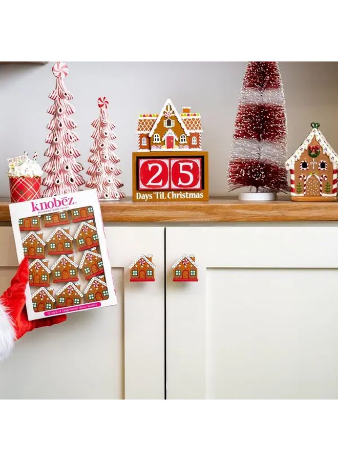 2 Pack Gingerbread Cabinet Handles Sturdy Christmas Pulls Festive Home Decor for Kitchen - Image 1