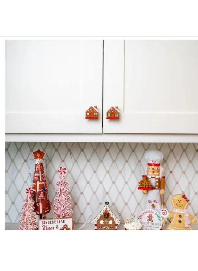 2 Pack Gingerbread Cabinet Handles Sturdy Christmas Pulls Festive Home Decor for Kitchen - Image 3