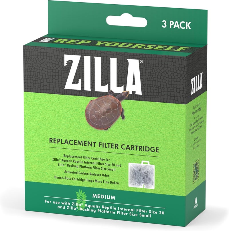 Zilla Reptile Terrarium Filter Replacement Cartridges, Medium, 3-Pack - Image 1