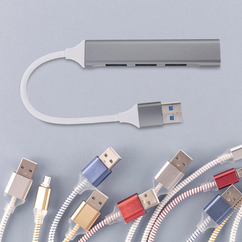Multi Port USB Hub Expander Space Gray Portable for Laptop Desktop Office Travel - Image 5