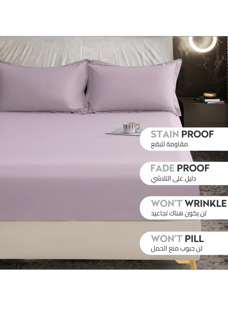 دوناتيلا الفراش المجهزة ورقة 2 قطعة التوأم حجم الصلبة غطاء سرير مجموعة يناسب (120 * 200 سنتيمتر) مع سادات و 30 سنتيمتر اضافية عميق نحى ستوكات غطاء سرير ، الزئبق