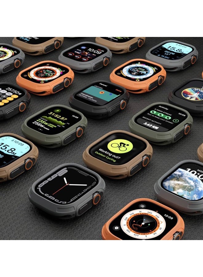 elkson Made for Apple Watch Ultra 2 1 Bumper Case 49mm Screen Protector Tempered Glass, Quattro Max Series Rugged for iWatch, Military Grade Durable Protective Cover, Flexible Shock Proof, Green - Image 5
