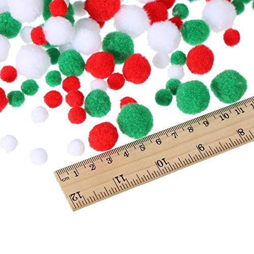 Sumind 300 Pcs Valentines Pom Poms Mini Craft Assorted Red White Pink Fluffy Balls Small Craft for Valentine‘s Day DIY Home Party Decorations, 3 Sizes 3 Colors - Image 3