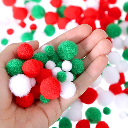 Sumind 300 Pcs Valentines Pom Poms Mini Craft Assorted Red White Pink Fluffy Balls Small Craft for Valentine‘s Day DIY Home Party Decorations, 3 Sizes 3 Colors - Image 4