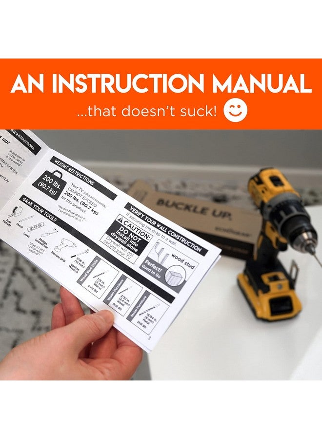 ECHOGEAR TV Safety Straps for Big TVs - Heavy-Duty Anti-Tip Anchors for TVs Up to 90” - Secure to Wall or Furniture - Pre-Assembled for Easy Baby Proofing & Earthquake Protection - Image 4