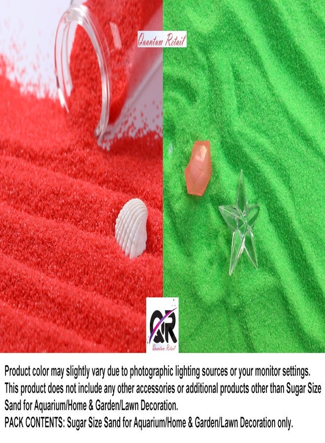 Quantum Retail Sugar Size Crystal/Quartz Silica Sand for Home and Garden Decor; Aquarium Substrate; Terrarium, Aquarium Decorative Sand ; Colour: Red + Green (1 KG Green Sand+ 1 KG Red Sand) - Image 3