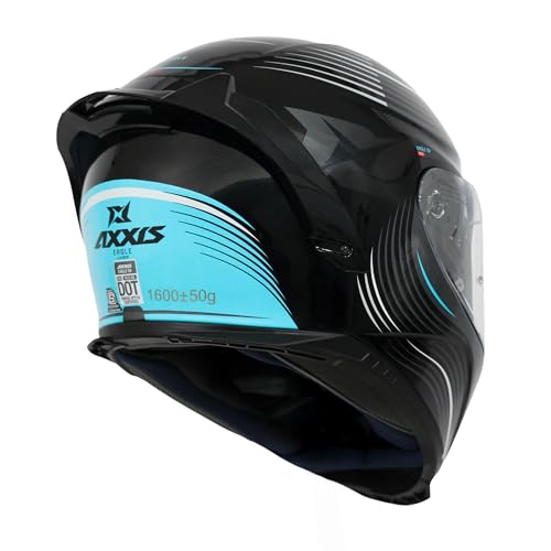 AXXIS Eagle SV Lines Full Face Helmet | ISI, DOT & ECE Certified | Dual Visor | Aerodynamic Design | Anti-Scratch Visor | Motorcycle Helmet for Men & Women (Black Blue, M) - Image 5