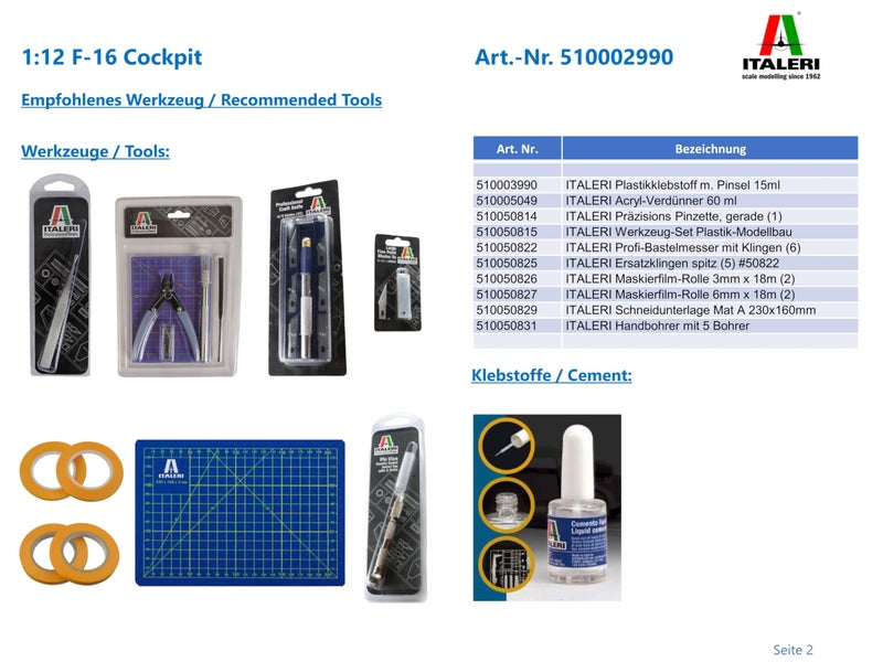 Italeri イタレリ 2990 1/12 F-16コクピット F-16 Cockpit - Image 4
