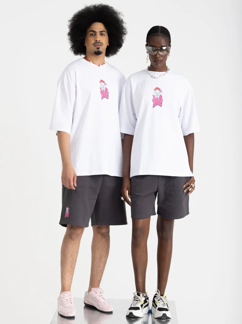 JOKES ASIDE White LOGO T-shirt