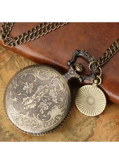 Generic Vintage Flip Pocket Watch, Retro Roman Numerals Quartz Watch, Fashionable Colorful Pattern Lucky Wheel Pocket Watch Sweater Chain Decoration for Men Women  - Image 4