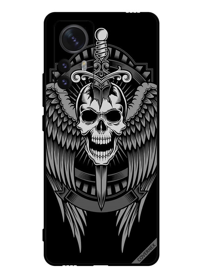 Covernex Protective Case Cover For Xiaomi 12 Pro Sketch Having Eagle Wings - Image 1