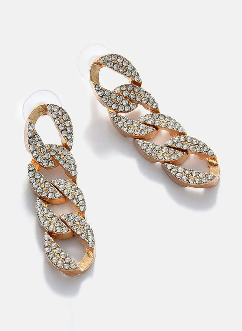 SOHI Gold Plated Stone Drop Earring