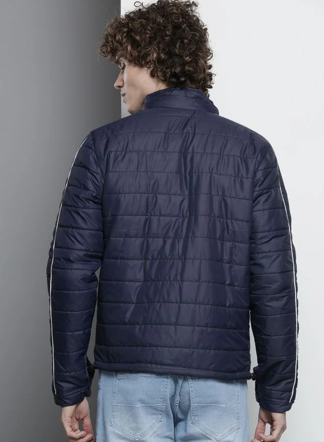 ذا انديان كراج كو The Indian Garage Co Men Slim Fit Colour Blocked High Neck Long Sleeves Jacket