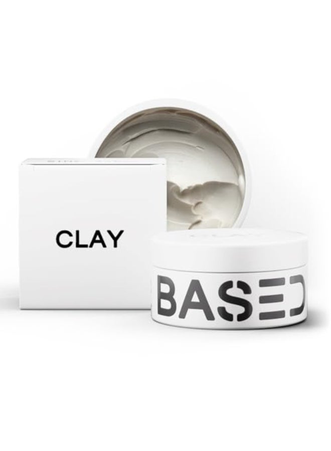 Based Bodyworks BASED Hair Clay for Men Premium Hair Clay with Strong Hold Texturizing Finish Low Shine Hair Styling for Medium Thick Straight or Wavy Hair Santal Sandalwood Fragrance 3oz Pack of 1 - Image 1