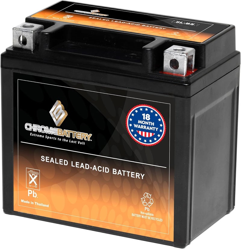 CB CHROMEBATTERY بطارية 5L-BS خالية من الصيانة 12V 5Ah بديل لـ ATV والدراجات النارية وزلاجات المياه والسكوتر وUTV والمزيد - طرف صمولة وبرغي (T3) - Image 1