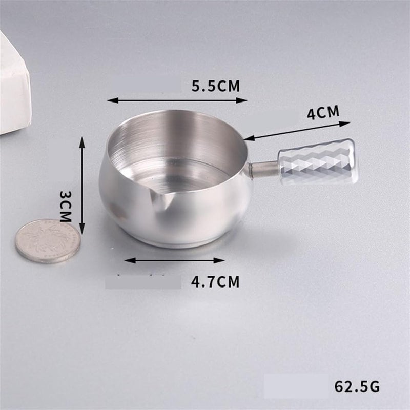 Gravy Boat Coffee Measuring Cup, Hand Drawn Can, Extraction Ounce Cup, Stainless Steel Calf Milk Pot Gravy Jug(Pink,Small) - Image 2