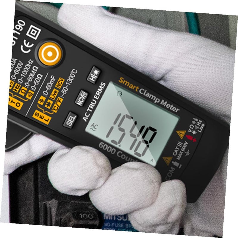 St190 Auto Digital Clamp Meter Multimeter Ac/dc Voltage Current Tester Electrician Tool Portable Red (Battery Not Included) for Electrical Repair and Measurement - Image 5