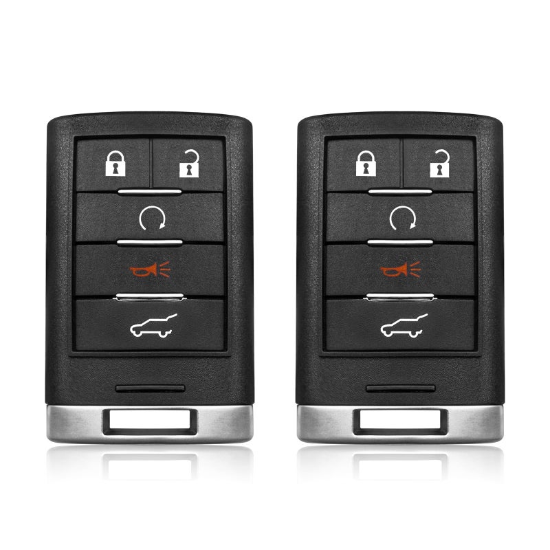 Keylessbest Replacement for 2012 2013 2014 2015 Cadillac ATS ELR SRX XTS Key Fob Remote Control NBG009768T 5 Buttons 315MHz 2 Pack