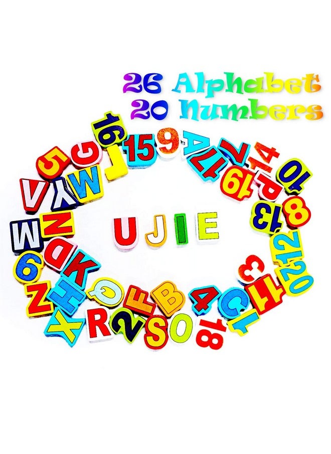 UJIE UJIE® Chunky Alphabets & Numbers Learning Tray with Thick Colorful Wooden Block Letters | Gift for Kids | Set of 2  - Image 4