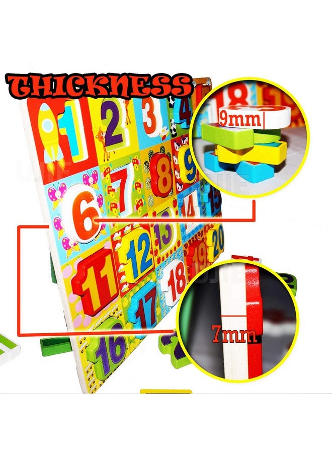 UJIE UJIE® Chunky Alphabets & Numbers Learning Tray with Thick Colorful Wooden Block Letters | Gift for Kids | Set of 2  - Image 2
