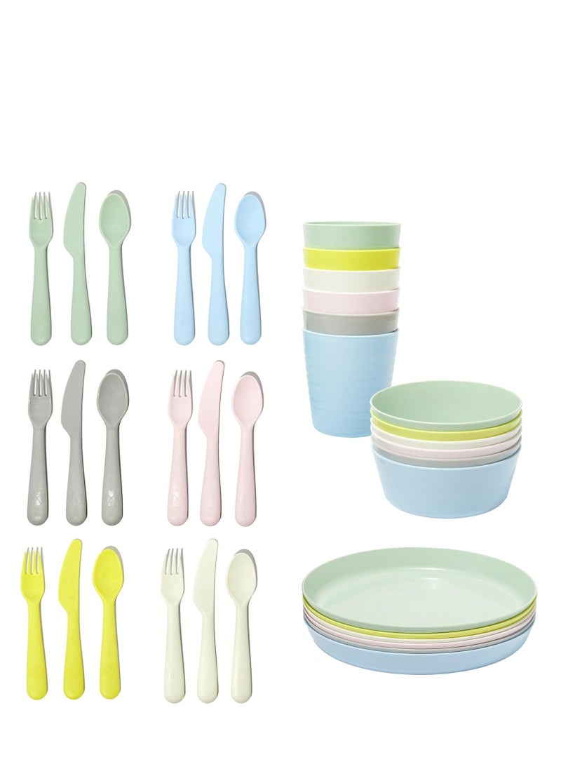 IKEA FRAKTA Pastel Colors BPA-Free Plastic Cutlery Set for Kids  - Image 1