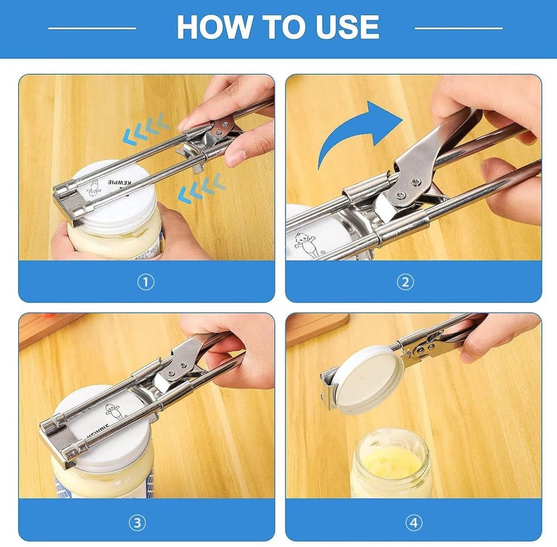 Digital Shoppy Master Opener Multifunctional Adjustable Stainless Steel Bottle Can Opener Jar Bottle Opener Lid Gripper Manual Jar Bottle Opener Kitchen Tools - Image 3