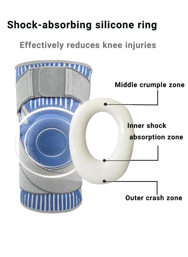 Super ZYouth 2 Piece Professional Knee Brace for Pain Relief, Knee Support, knee pads Compression Knee Sleeve for Meniscus Tear, ACL, Joint Pain, Runner, Workout, Blue - Image 2