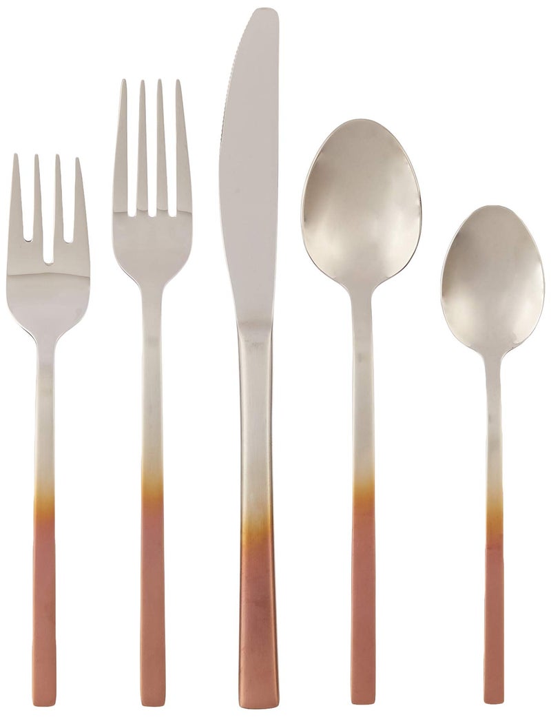 Cambridge Silversmiths Kelvin Copper Ombre Satin Mirror 18820 Piece Flatware Set