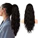 Flufymooz Ponytail Extension, 22 Inch Drawstring Ponytail Hair Extensions for Womenï¼Œ Long Curly Wavy Pony Tail Natural Wavy Synthetic Hairpiece for Women Daily Use party (22 Inch Black Brown) - Image 2