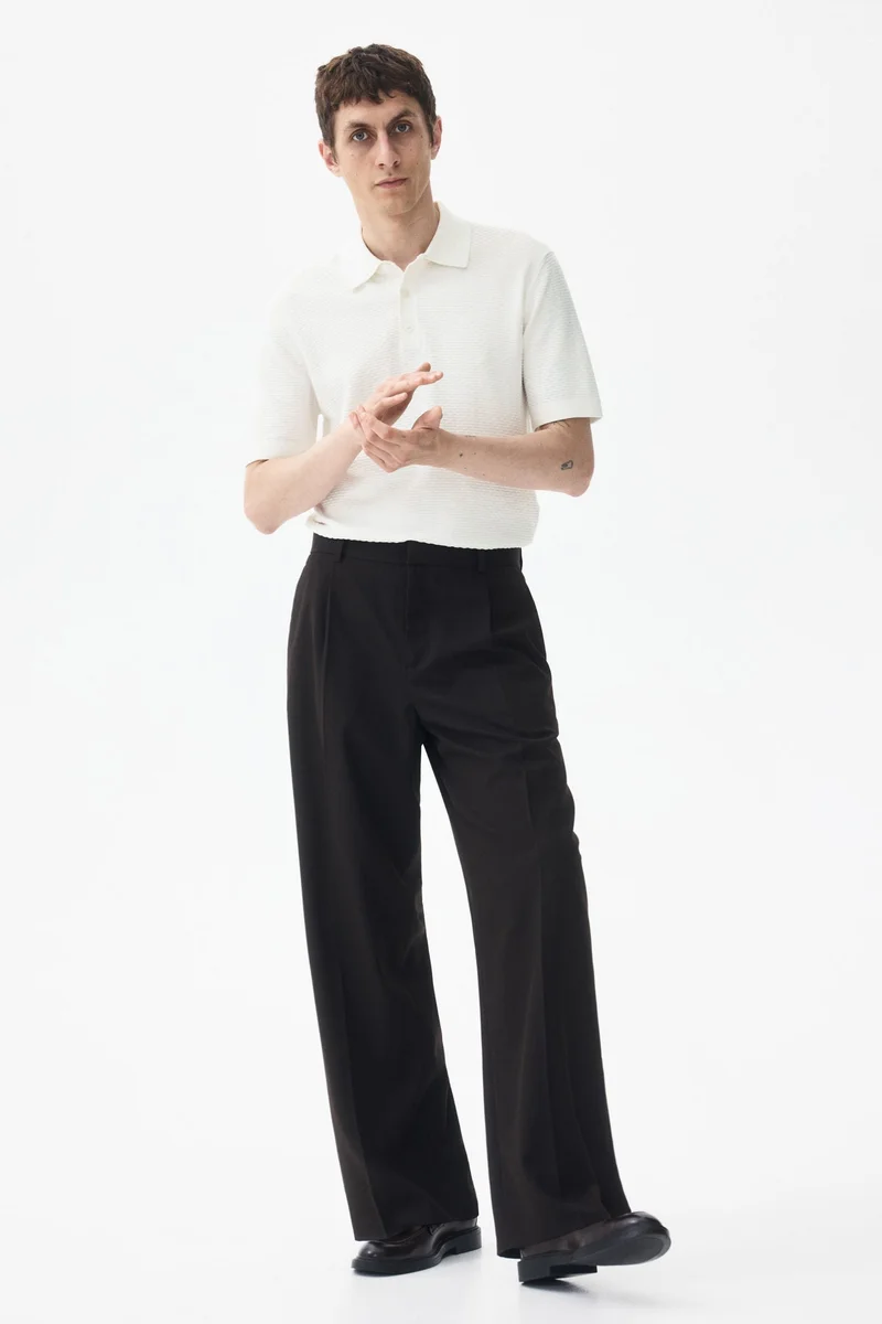 H&M Slim Fit Textured polo shirt