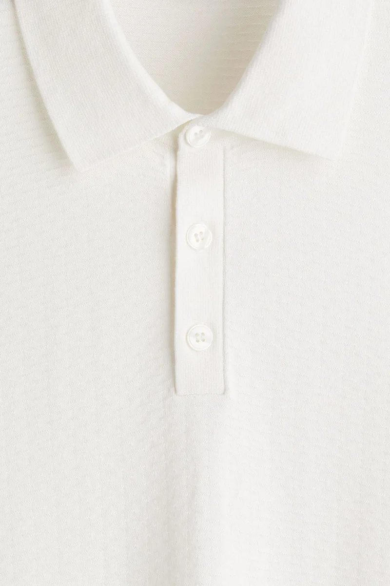 H&M  Slim Fit Textured polo shirt for Men | Best Price UAE