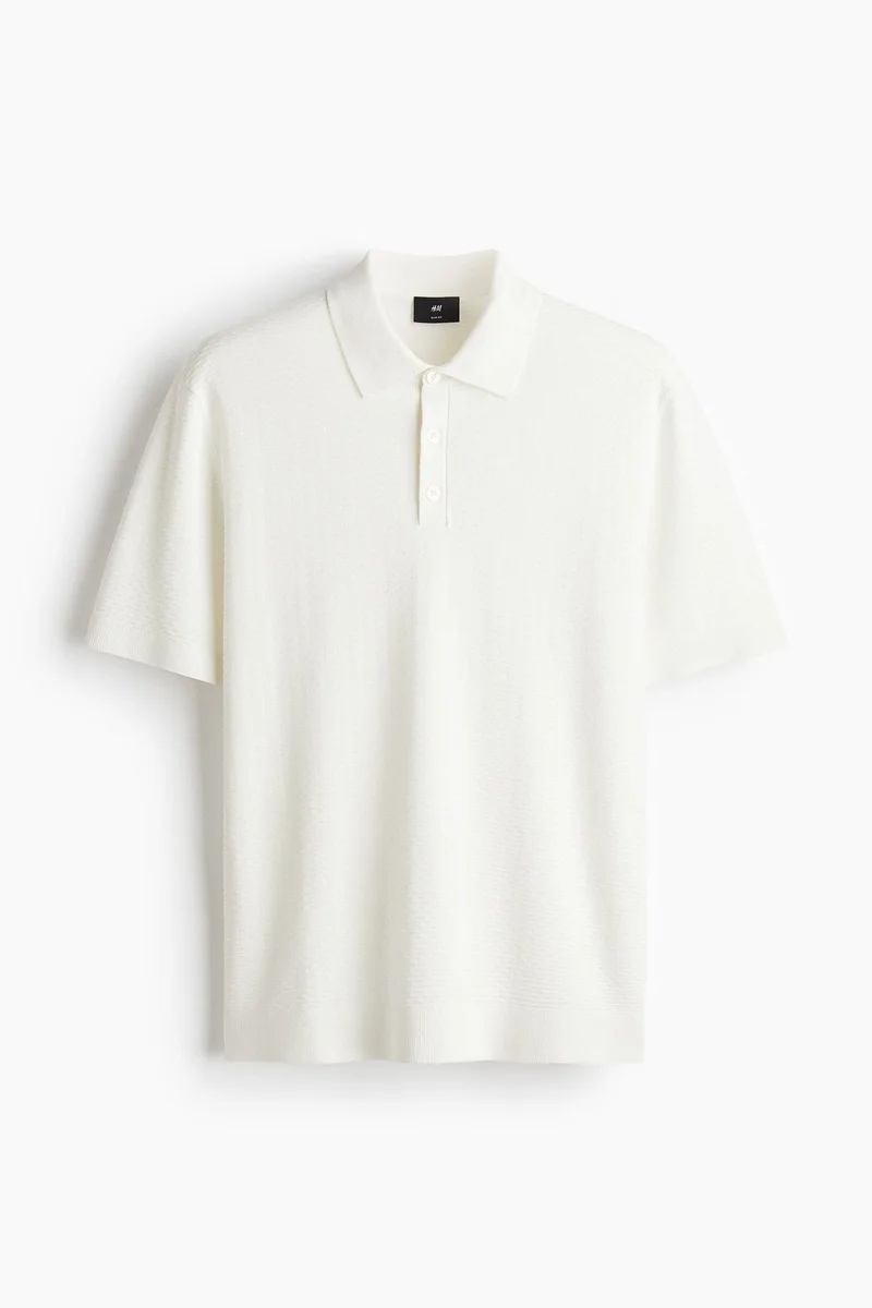 H&M  Slim Fit Textured polo shirt for Men | Best Price UAE