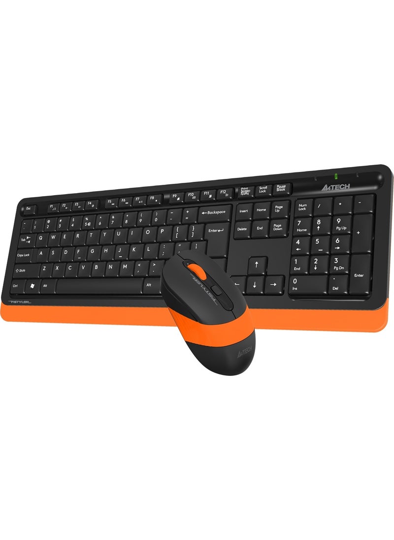 A4TECH FG1010 Wireless Q Trk Optic Mouse Black/Orange Multimedia Keyboard - Mouse Set  - Image 2