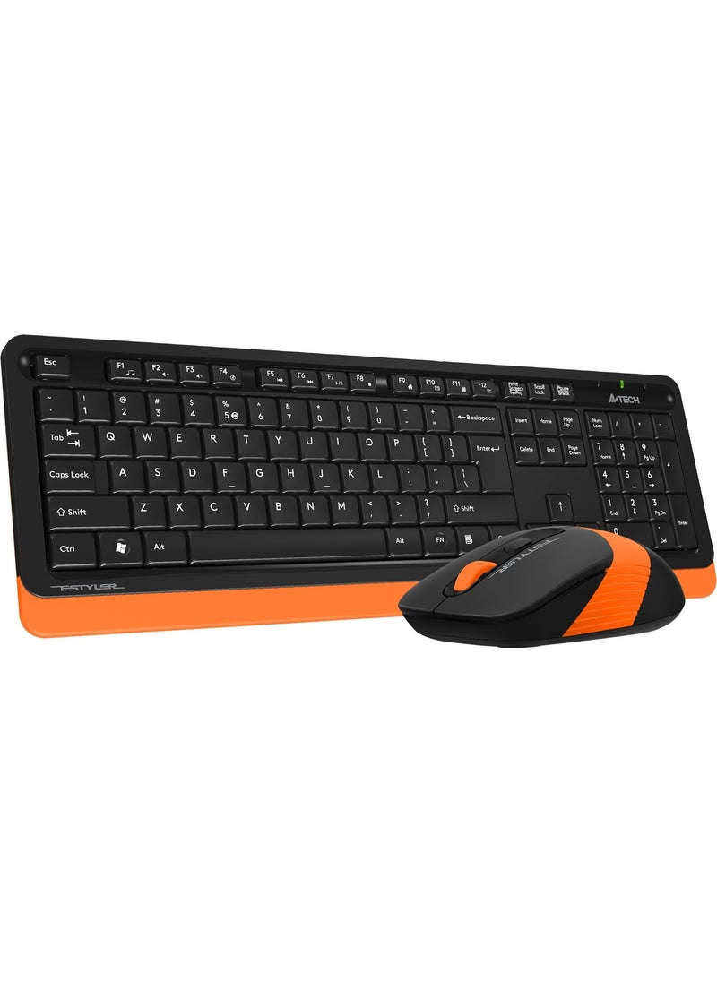 A4TECH FG1010 Wireless Q Trk Optic Mouse Black/Orange Multimedia Keyboard - Mouse Set  - Image 3