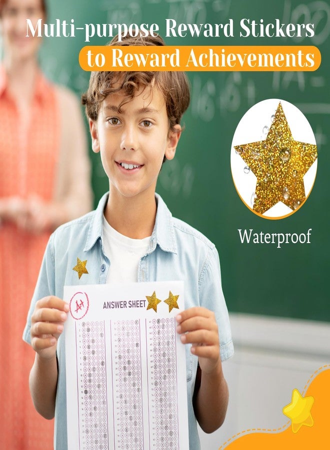 Imeepa 500 PCS Sparkly Gold Star Stickers, 1" Self-Adhesive Metallic Glitter Foil Sparkly Star Stickers for Reward Behavior Chart Labels, Kids, Students, Teachers Supplies - Image 4