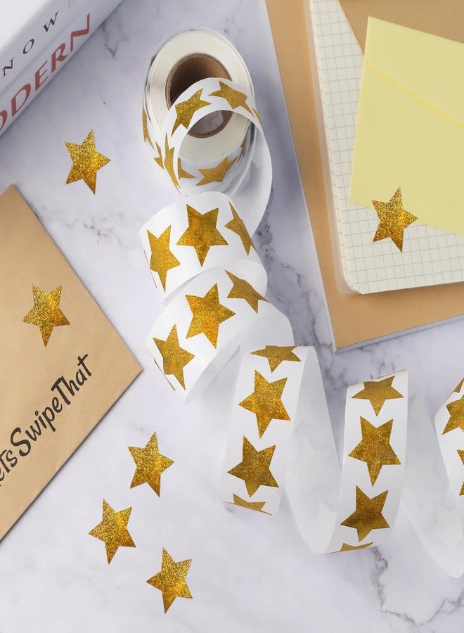 Imeepa 500 PCS Sparkly Gold Star Stickers, 1" Self-Adhesive Metallic Glitter Foil Sparkly Star Stickers for Reward Behavior Chart Labels, Kids, Students, Teachers Supplies - Image 3
