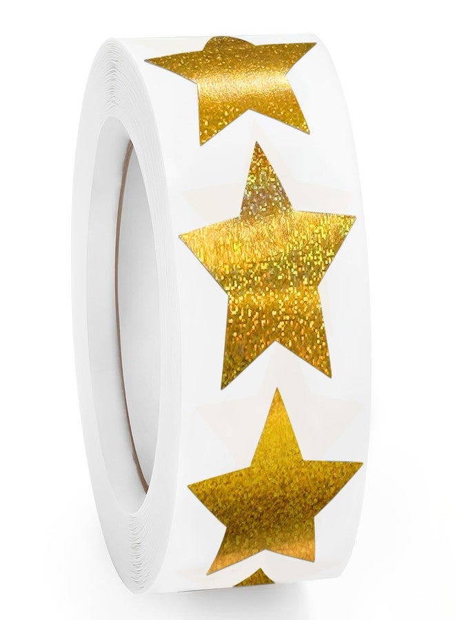 Imeepa 500 PCS Sparkly Gold Star Stickers, 1" Self-Adhesive Metallic Glitter Foil Sparkly Star Stickers for Reward Behavior Chart Labels, Kids, Students, Teachers Supplies - Image 1
