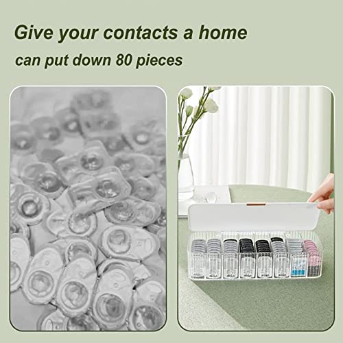 AITIME Storage Organizer for cosmetic contact lenses and daily disposable contacts, Clear Plastic Box for all brands daily lens (White) - Image 4