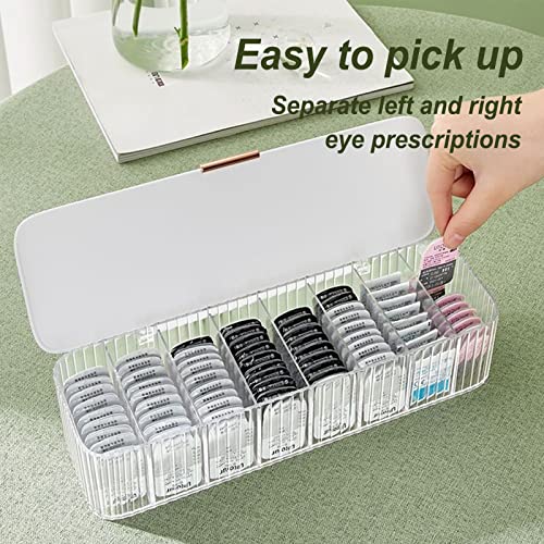 AITIME Storage Organizer for cosmetic contact lenses and daily disposable contacts, Clear Plastic Box for all brands daily lens (White) - Image 3