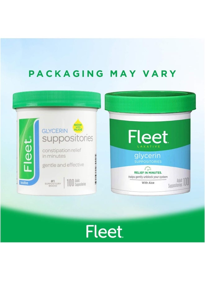Fleet - Laxative Glycerin Suppositories For Adult Constipation, 100 Count (Pack Of 4) - Image 1