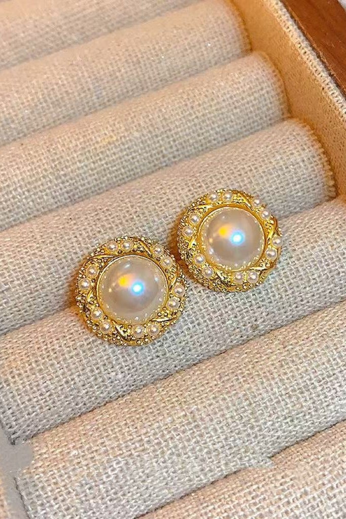 Goolsky S925 Sterling Silver Vintage French Pearl Circle Stud Earrings | Elegant & Delicate Designer Jewelry for Women  - Image 5