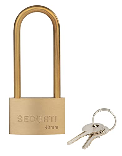 SEDORTI Weather Proof Locks with Same Key31322 Solid Brass Keyed Alike Padlocks with Long Brass Shackle Light Duty 112 Wide Body Marine Padlock Anti Rust Lock 24 Pack - Image 3
