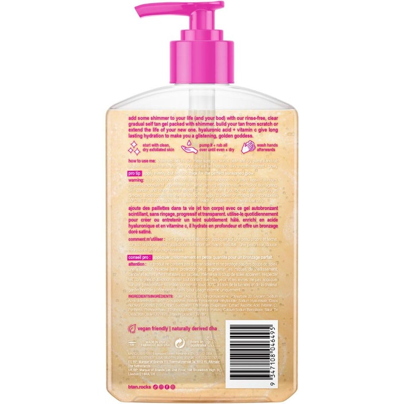 b tan b.tan Clear Gradual Self Tan Gel | Glow Your Own Way Shimmer - Sunkissed Golden Bronze, Transfer Free, Best Extender, Moisturizing, Non Toxic Sunless Tanning Lotion, No Fake Tanner Smell, 16 Fl Oz - Image 2