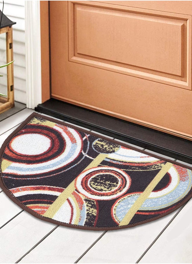 Status Contract Semi Circle/D-Shape Entrance Floor Door Mats Home Decor Non-Slip Carpet for Bathroom, Bedroom, Balcony, Living Room Washable Dirt Trapper, 38 X 58 Cm  - Image 1