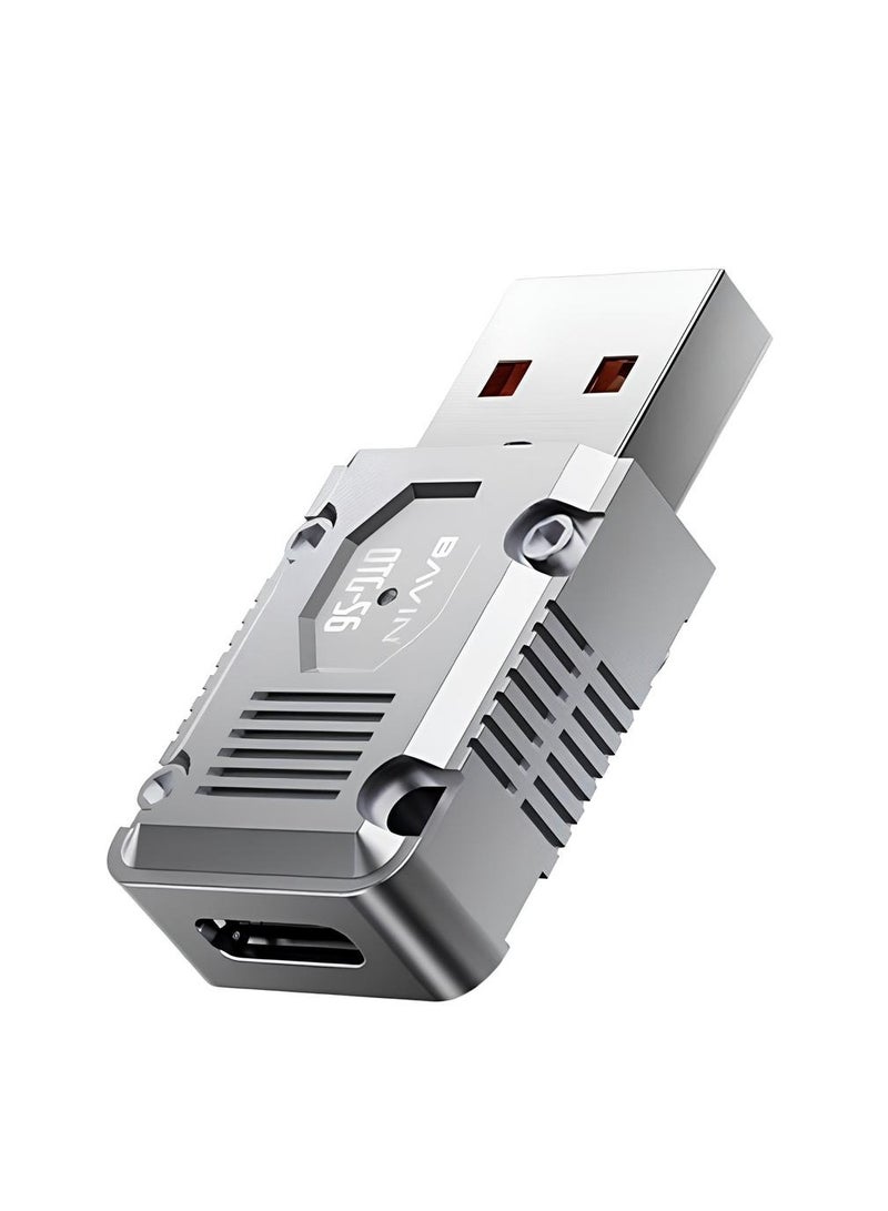 Bavin OTG-56 120W OTG Fast Charging & Data Transfer Adapter w/ 10Gbps Speed From USB to Type-C - Image 1
