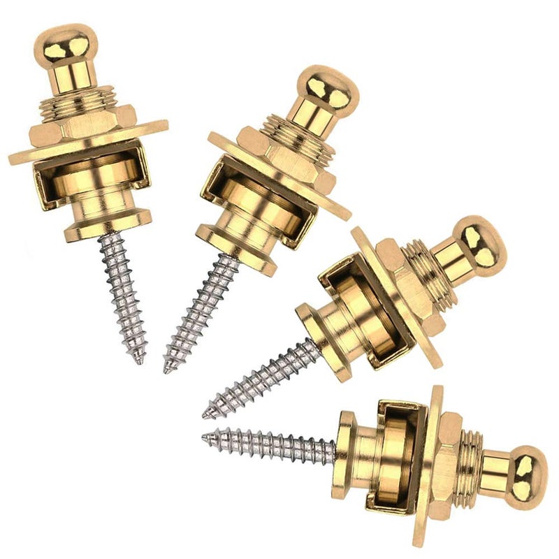 Eyech 4Pcs Gold Guitar Strap Locks Set Security Quick Release Guitar Straplocks Button Set for Guitar Bass - Image 3