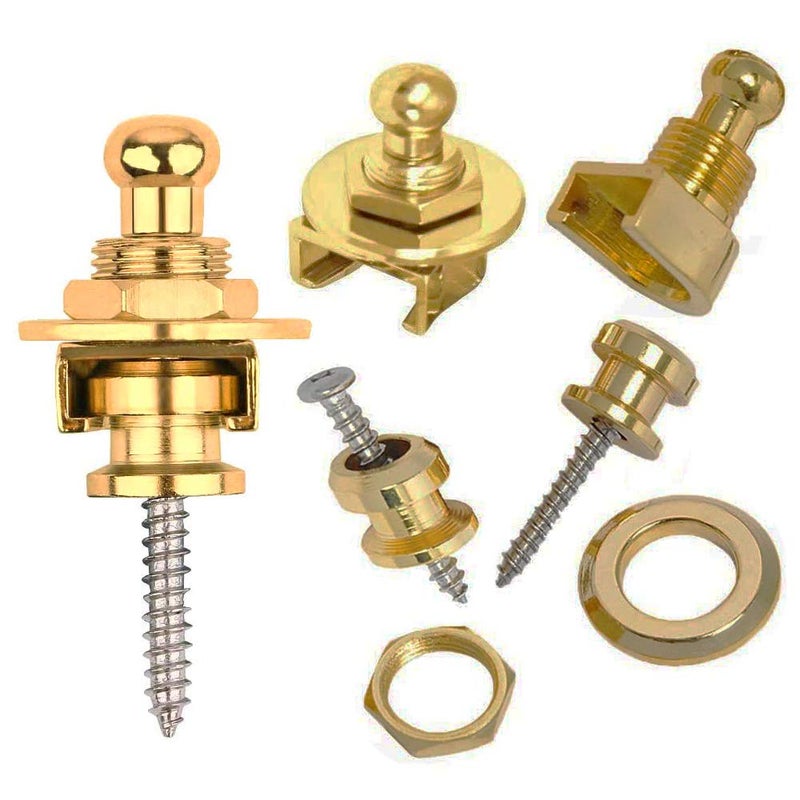 Eyech 4Pcs Gold Guitar Strap Locks Set Security Quick Release Guitar Straplocks Button Set for Guitar Bass - Image 4