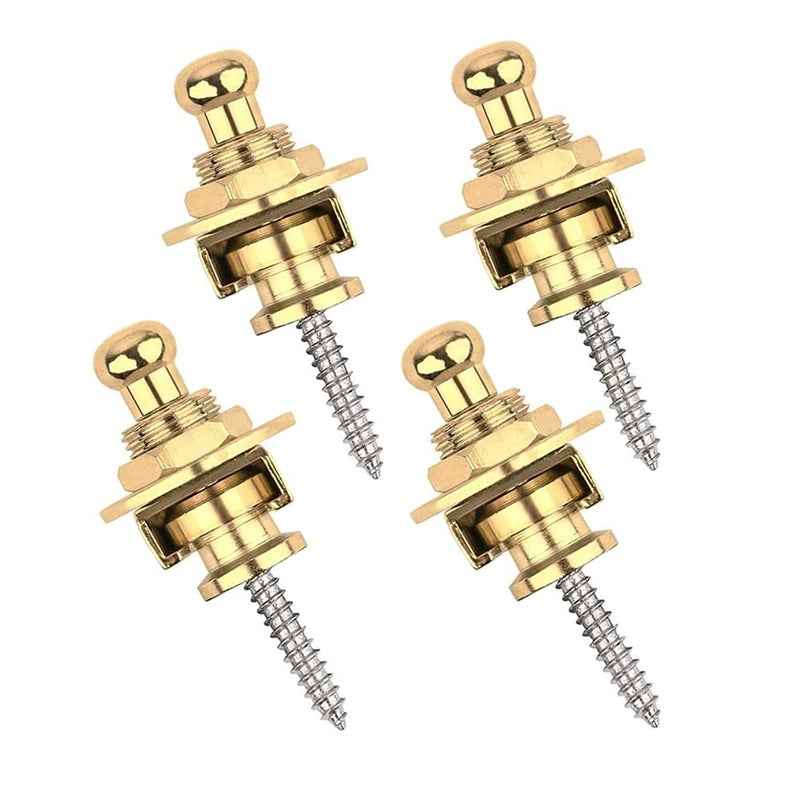 Eyech 4Pcs Gold Guitar Strap Locks Set Security Quick Release Guitar Straplocks Button Set for Guitar Bass - Image 1